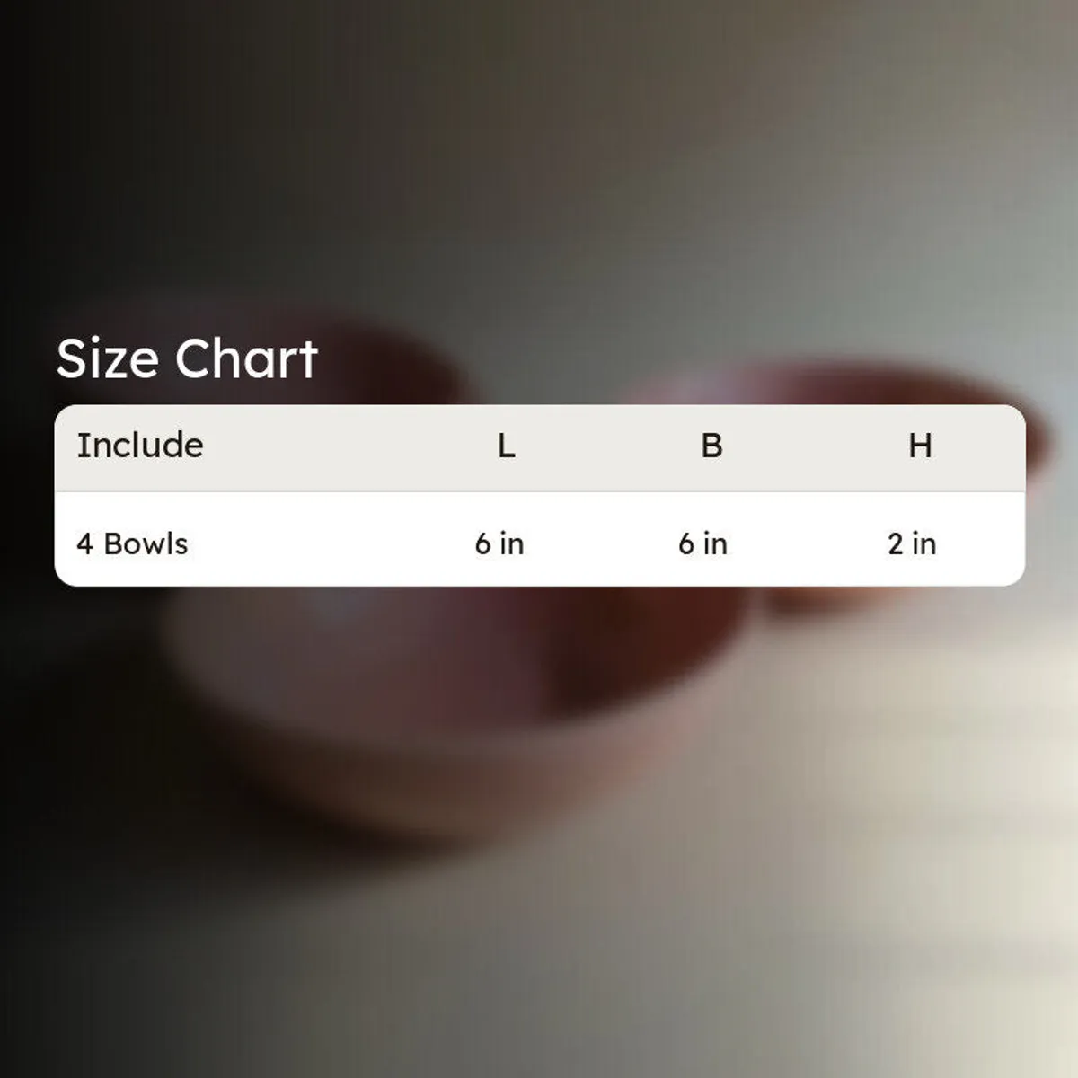 Peach ceramic bowl size chart image