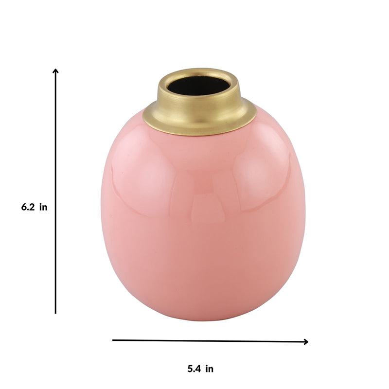 Linea Round Iron Vase - Peach media 6