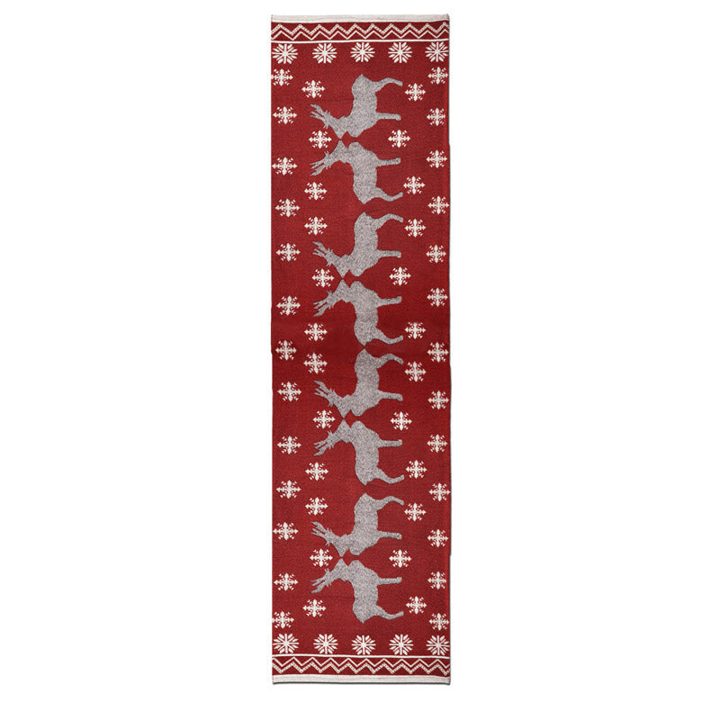Crimson Jacquard Woven Stag Table Runner media 7
