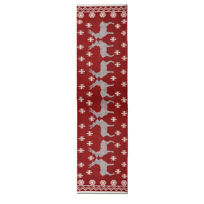 Crimson Jacquard Woven Stag Table Runner media 7