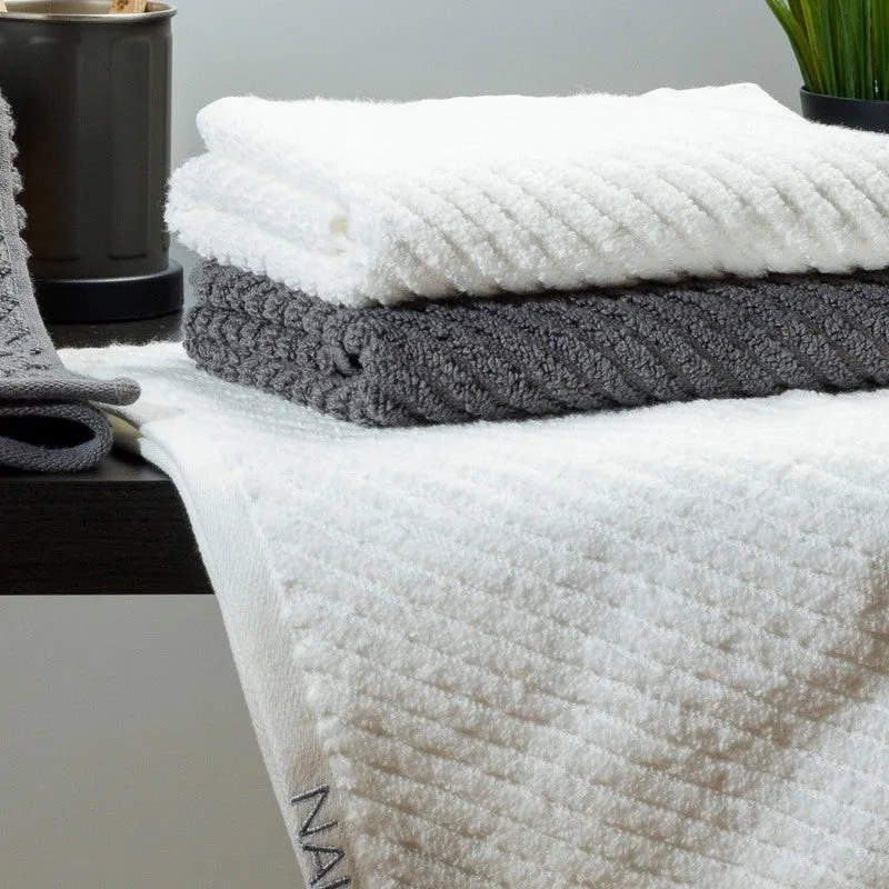 Nautica Riviera Soft Cotton Hand & Face Towel (Grey & White) - Set Of Four media 4