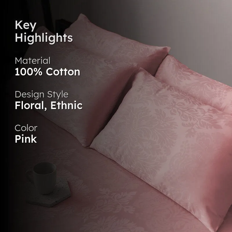 Symmetry Charm Jacquard Pillow Cover (Cameo Rose) - Set Of Two media 2