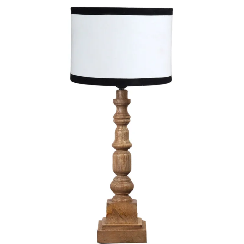 Cotin I Stripe Arbor Wooden Table Lamp - White,Brown media 6