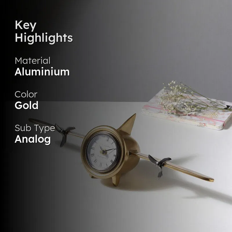 Fly Time Table Clock - Gold media 2