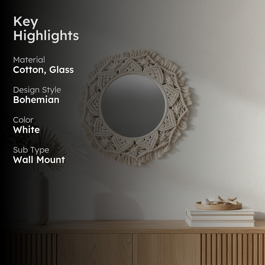 Tiburo Macrame Wall Mirror media 3