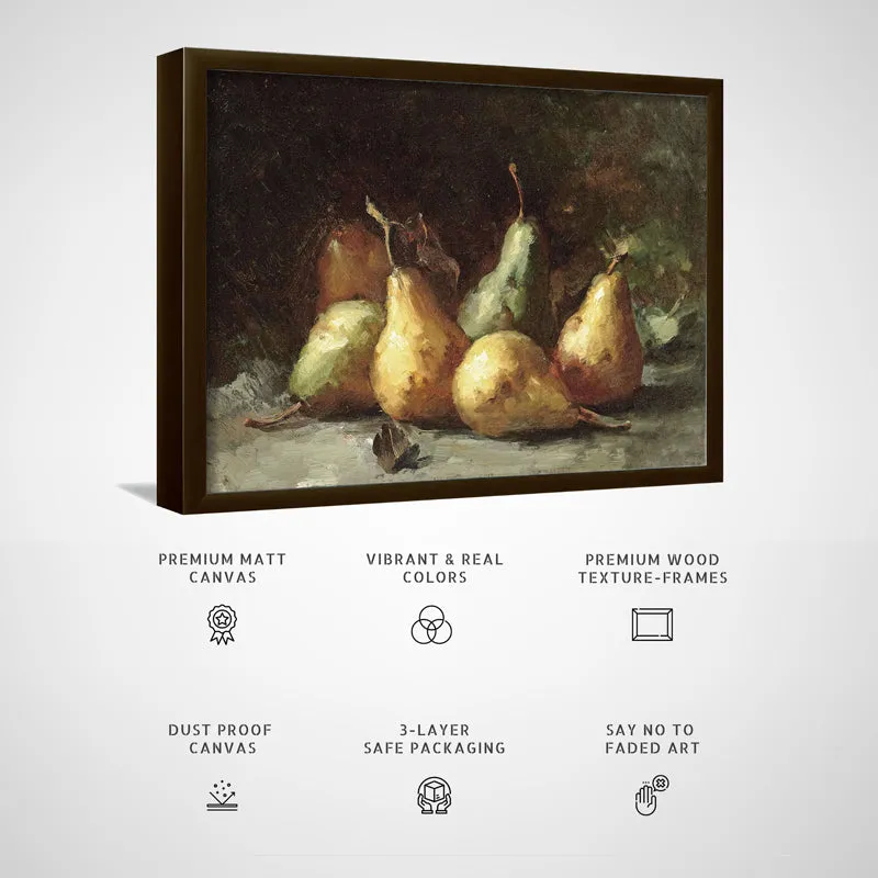Pear Glow Wood Wall Art With Frame - Black media 5