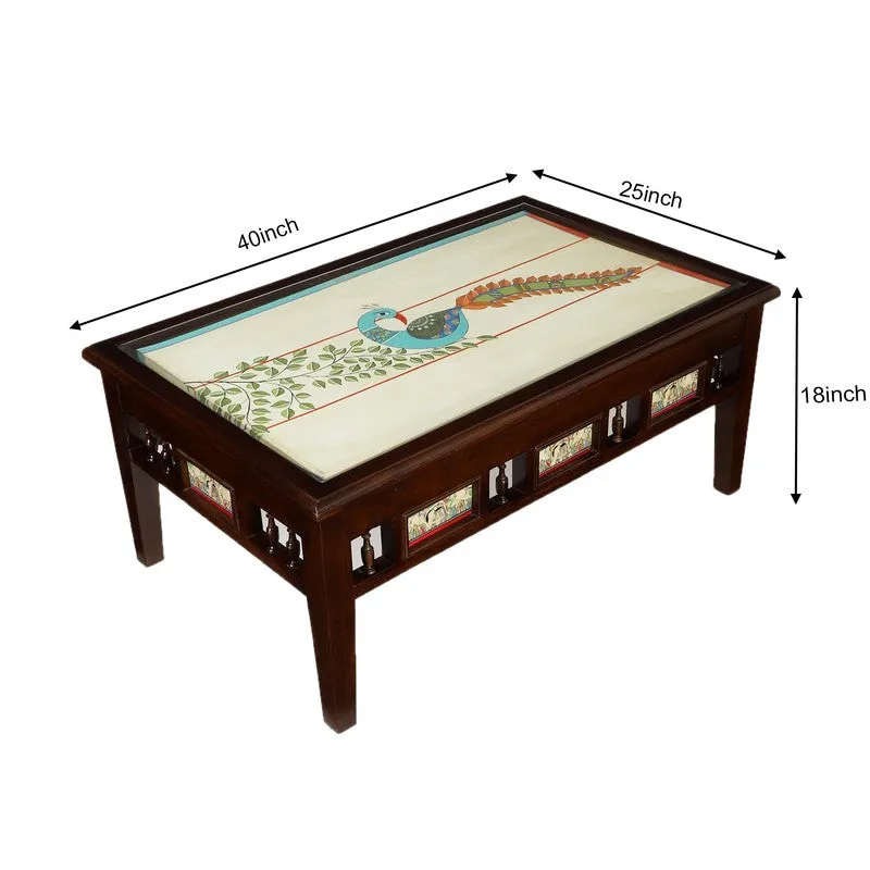Peacock Teak Wood Center Table media 7