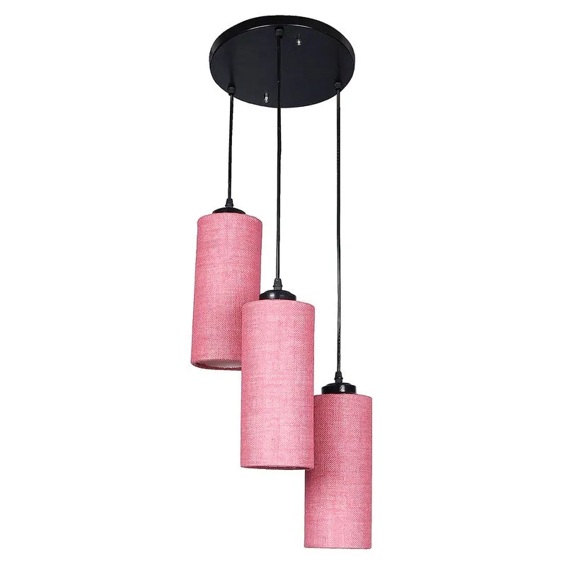 Cylentra Triple Metal Ceiling Lamp - Pink media 4
