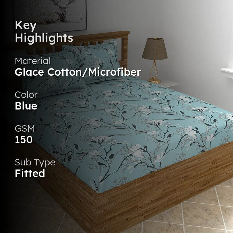 Clment Floral Microfiber Microfiber Bedsheet - 150 GSM media 2