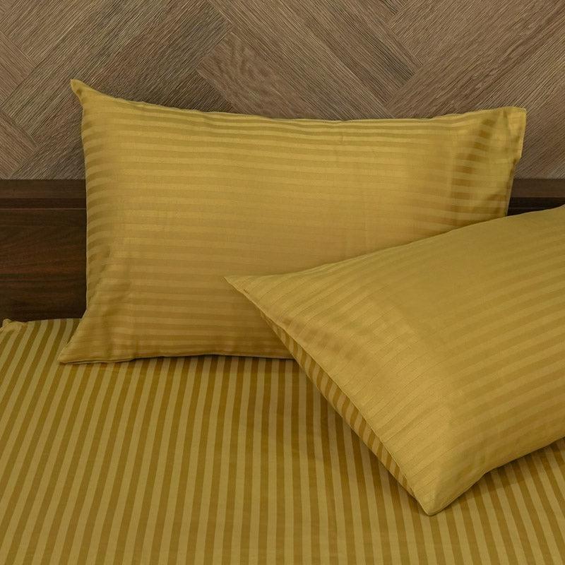Reposi Striped Cotton Bedsheet (Brown) - 300 TC media 4