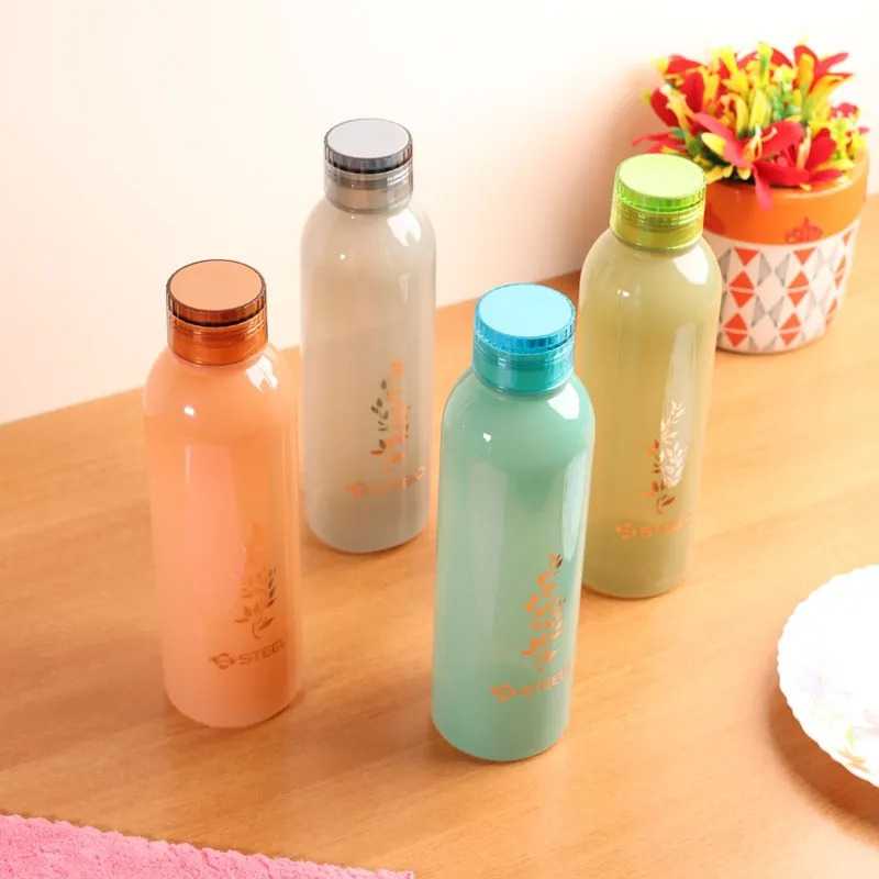 AquaBloom Multicolor Clear PET Bottle (1000 mL Each) - Set Of Four media 3
