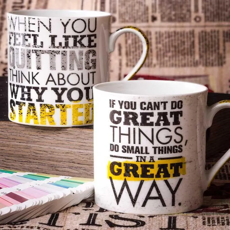 Quotes Bone China Coffee Mug (350 mL Each) - Set of Two media 1