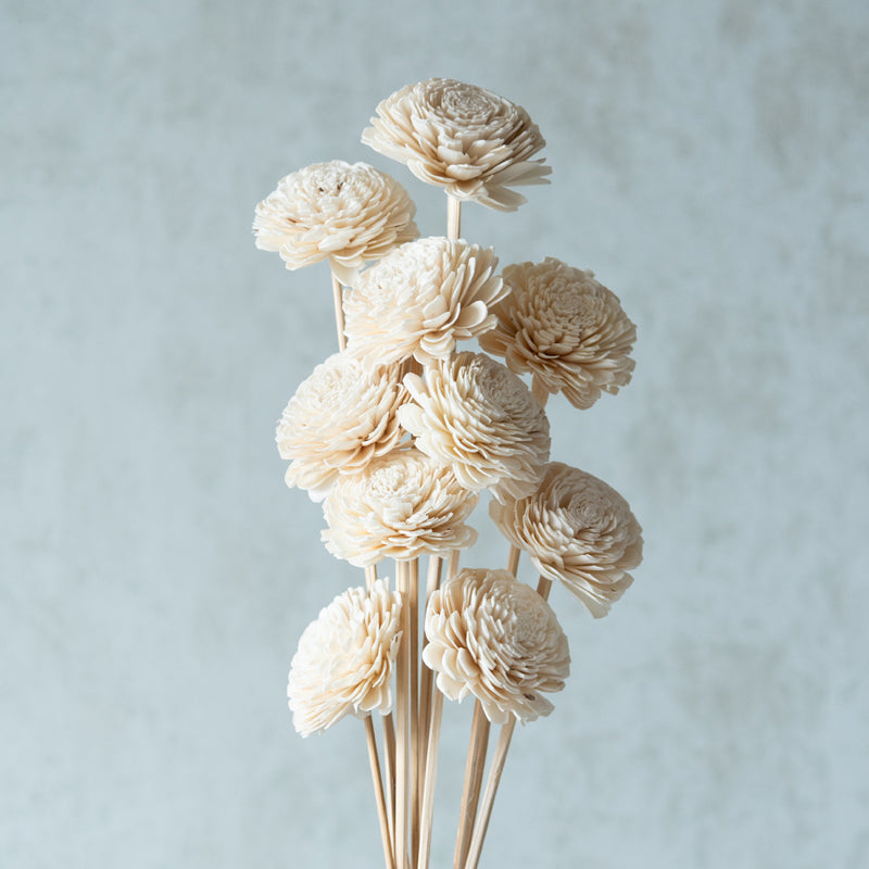 Estar Sola Wood Rose Flower Stick (White) - Set Of Ten media 3