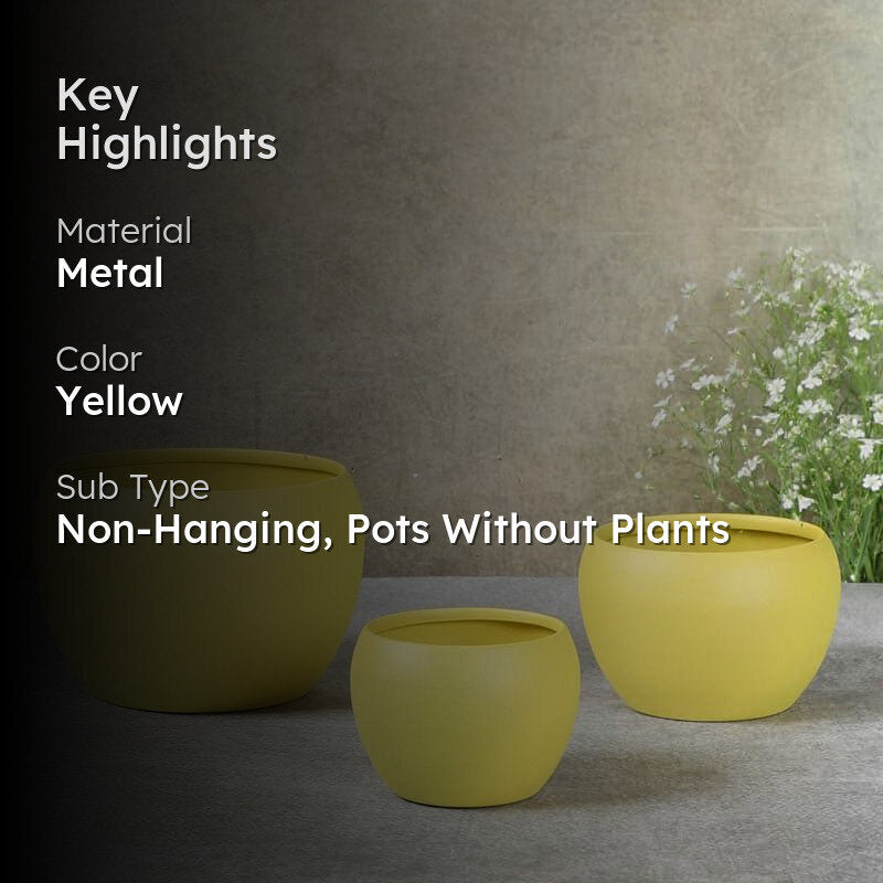 Ivera Dune Planter (Yellow) - Set Of Three media 2