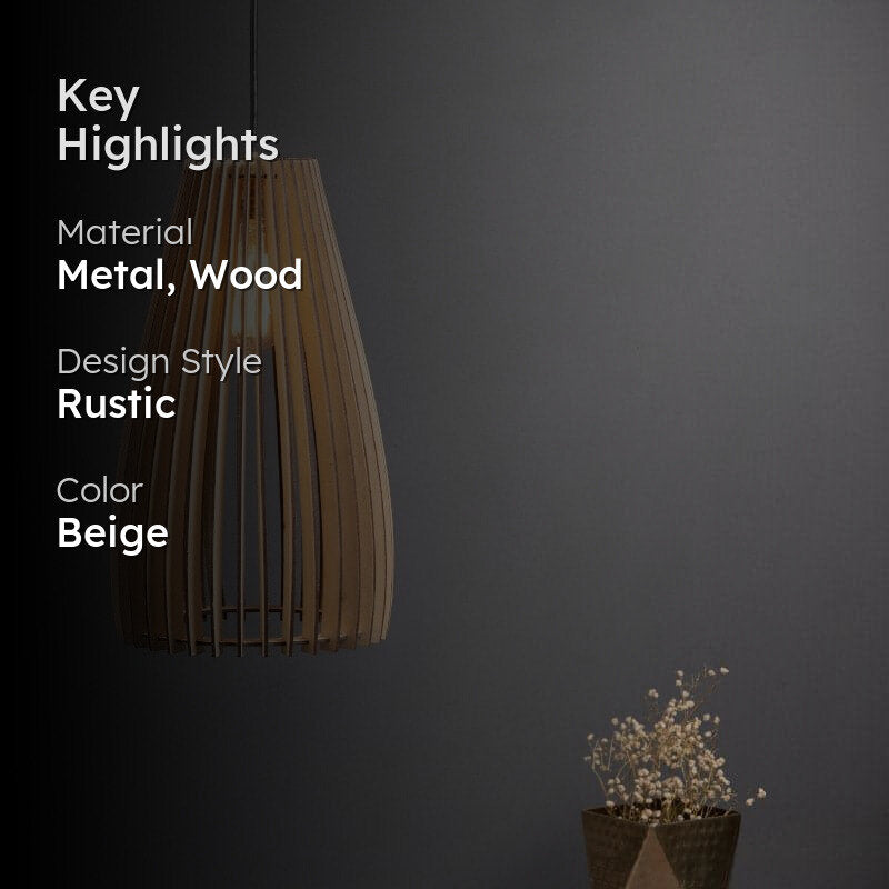 Emika Wooden Ceiling Lamp media 2