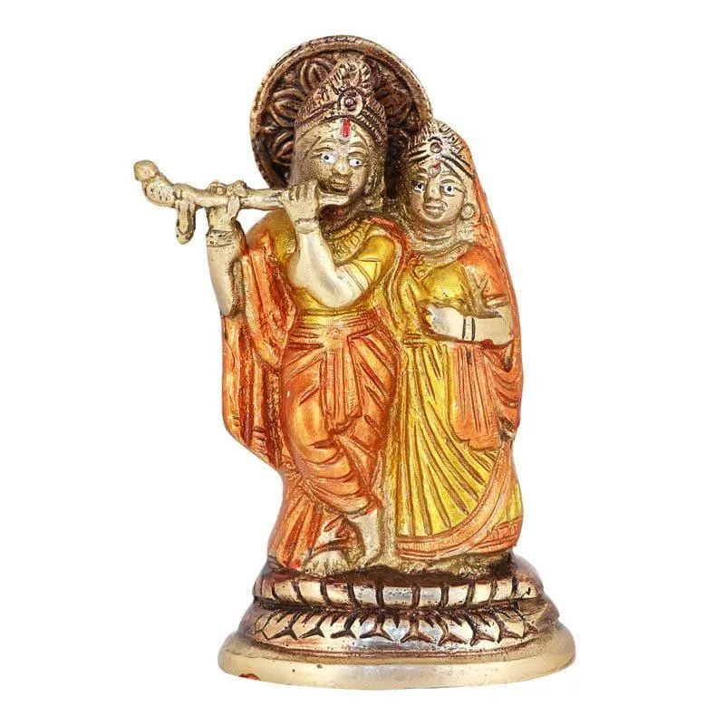 Blessed Brass Radha Krishna Idol media 5