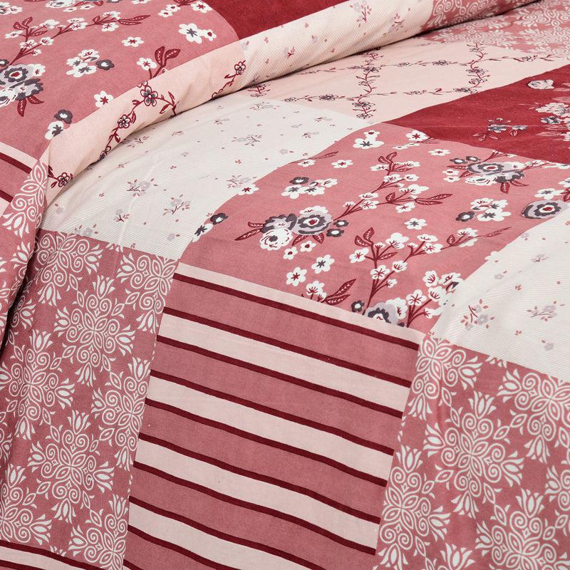 Moorah Cotton Bedsheet (Pink,White) - 160 TC media 4