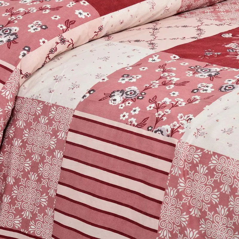 Moorah Cotton Bedsheet (Pink,White) - 160 TC media 4