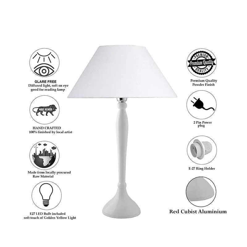 Royal Ovoid Fabric Table Lamp - White media 6