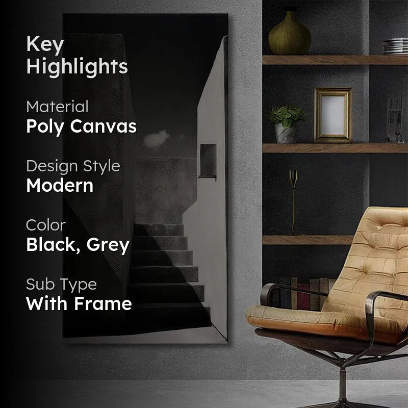 Monochrome Stairway Wall Painting media 2