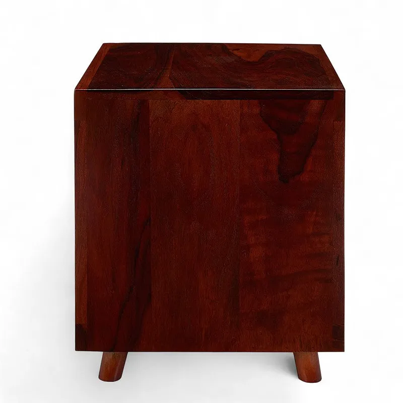 Qverox Sheesham Wooden Side & Bedside Table - Brown media 6