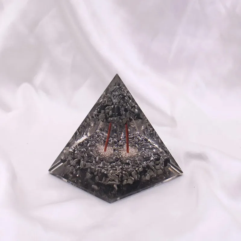 Pyrite Money Attraction Glass Pyramid media 4