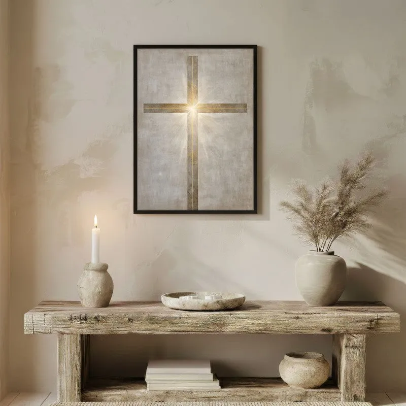 Lumen Cross Wall Painting With Black Frame media 3