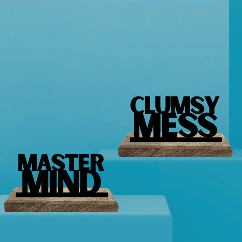 Clumsy Mess Typography Showpiece - Set Of Two media 3