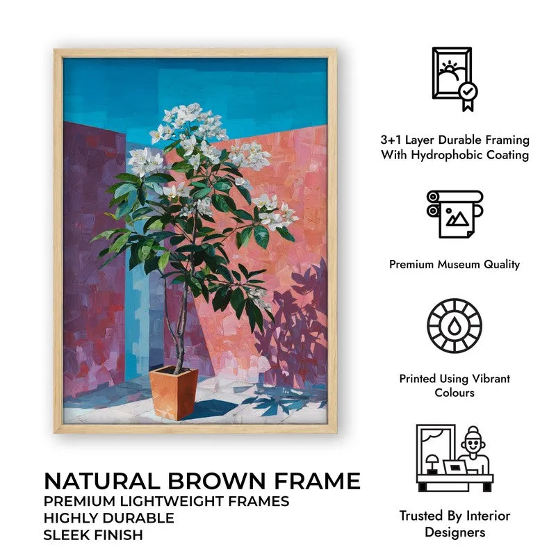 Corner Bloom Canvas Wall Painting - Brown Frame media 10