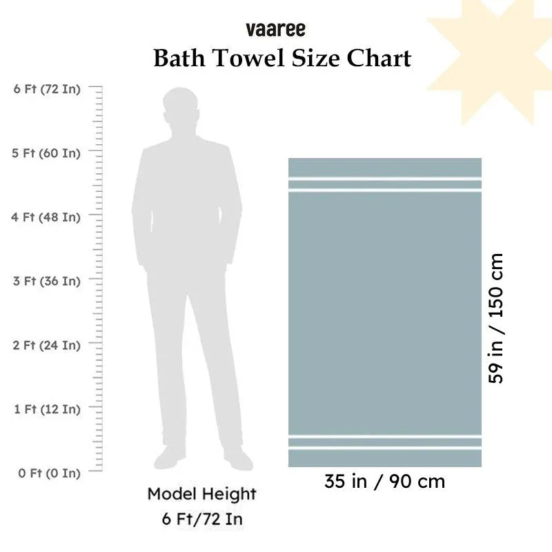 Ambar Waffle Weave Cotton Bath Towels - Blue media 6