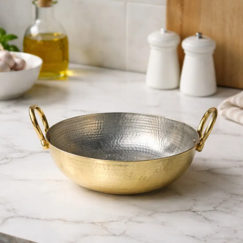 Aurelia Glossy Brass Kadhai - 2000 mL media 1
