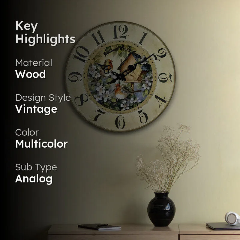 Rivo Wood Analog Wall Clock media 2