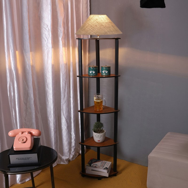 TriSilk Shelf Floral Lamp (Beige)