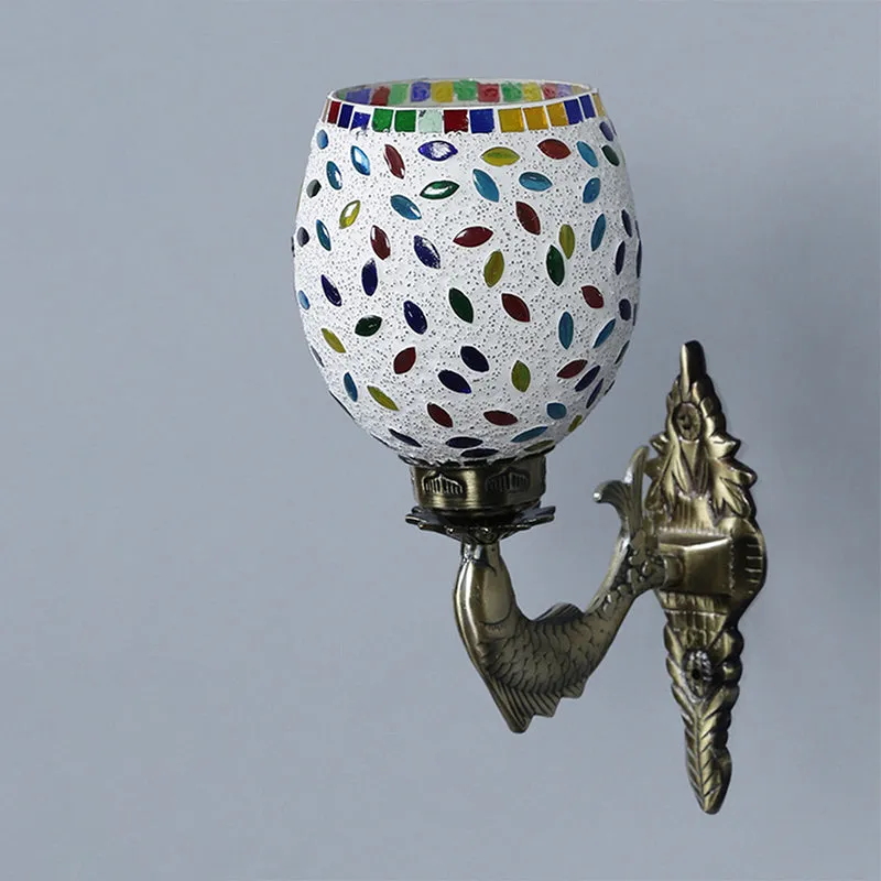 Aajwa Ziada Mosaic Glass & Metal Wall Lamp media 4