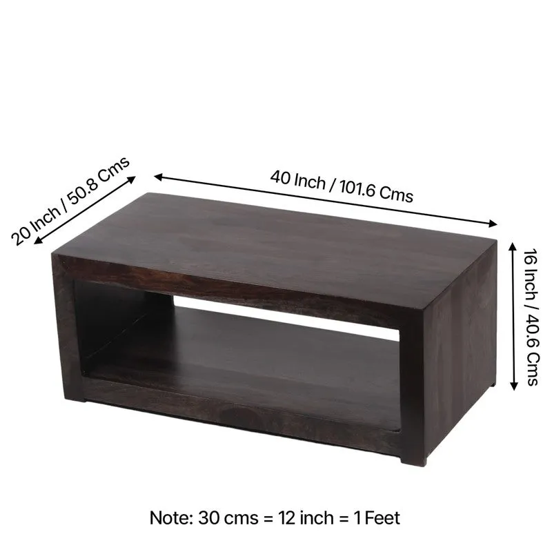 Borvon Sheesham Wooden Center Table - Black media 12