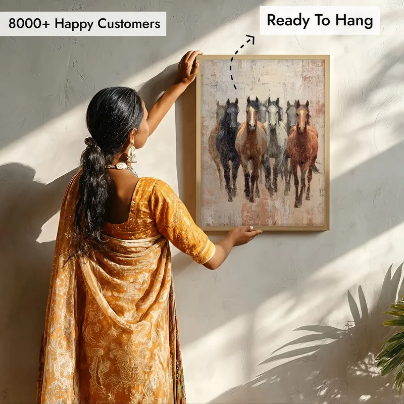 Spirit of the Wild Horse Wall Painting With Brown Frame media 8