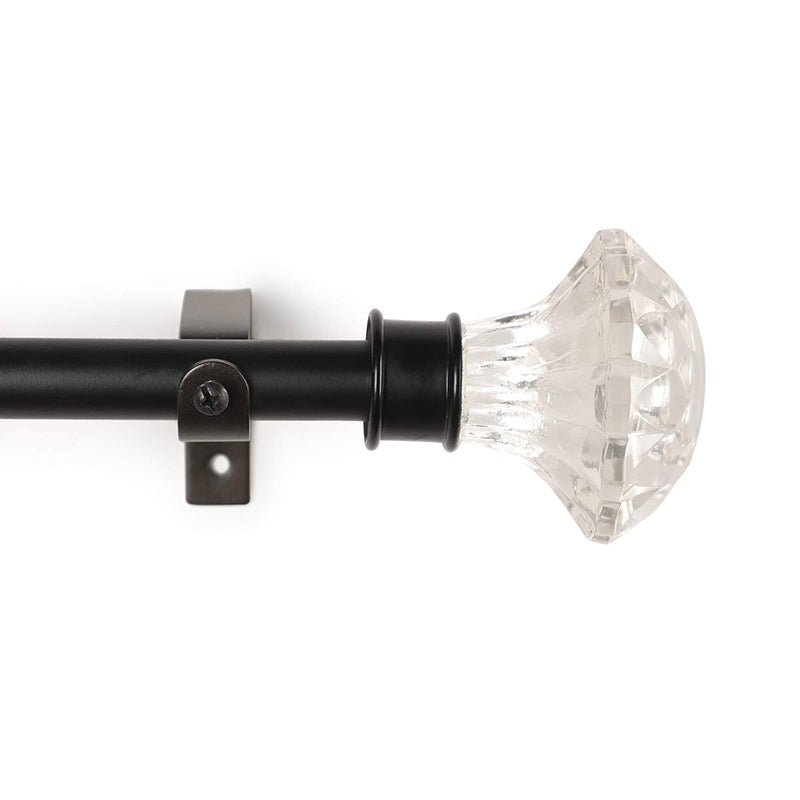 Etherea Extendable 1" Single Curtain Rod With Urn Finial & Brackets (White) media 3