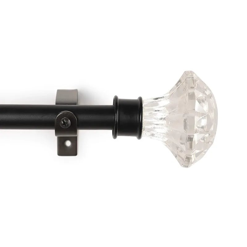 Etherea Extendable 1" Single Curtain Rod With Urn Finial & Brackets (White) media 3