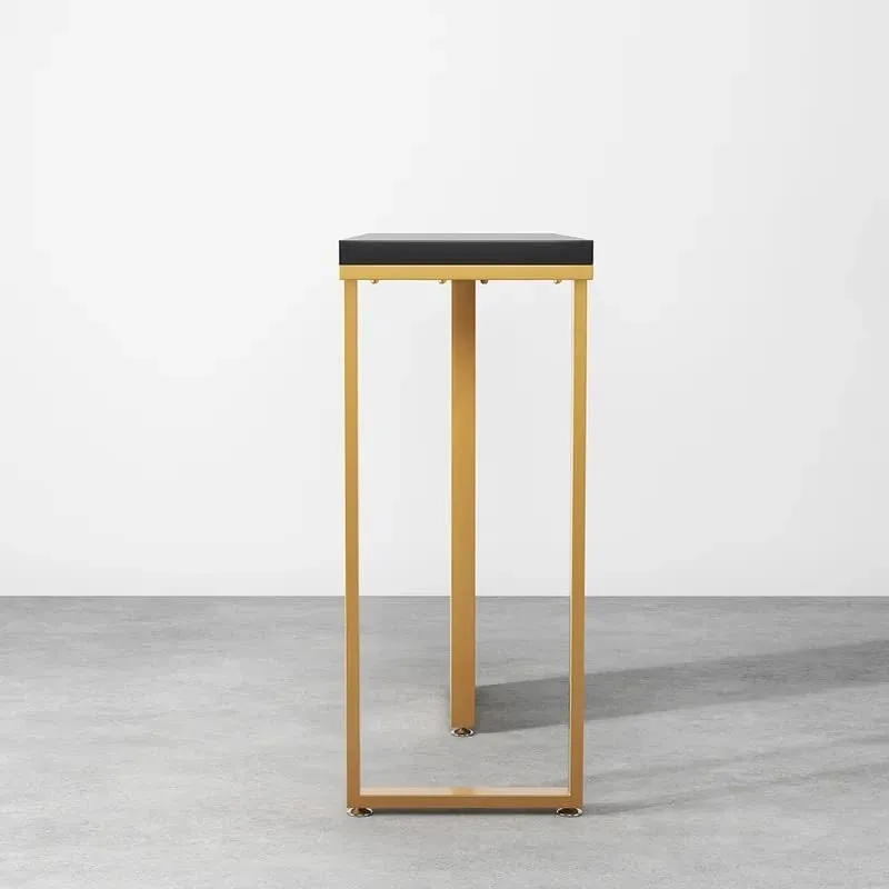 Opulence Metal Console Table with Marble Top (Black) - Medium media 6