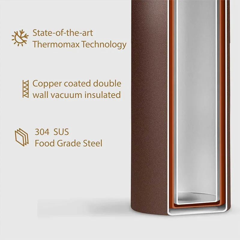 Ferusa Hot & Cold Thermos Water Bottle (Brown & White, 750 mL Each) - Set Of Two media 10