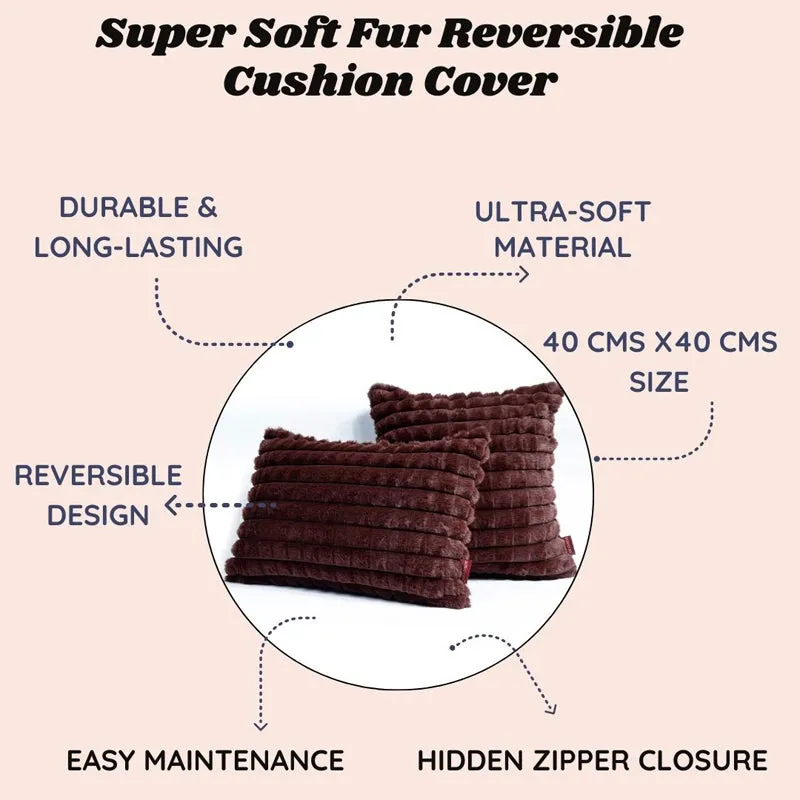 Frost Waffle Brown Cushion Cover (Square) Set of Two media 6