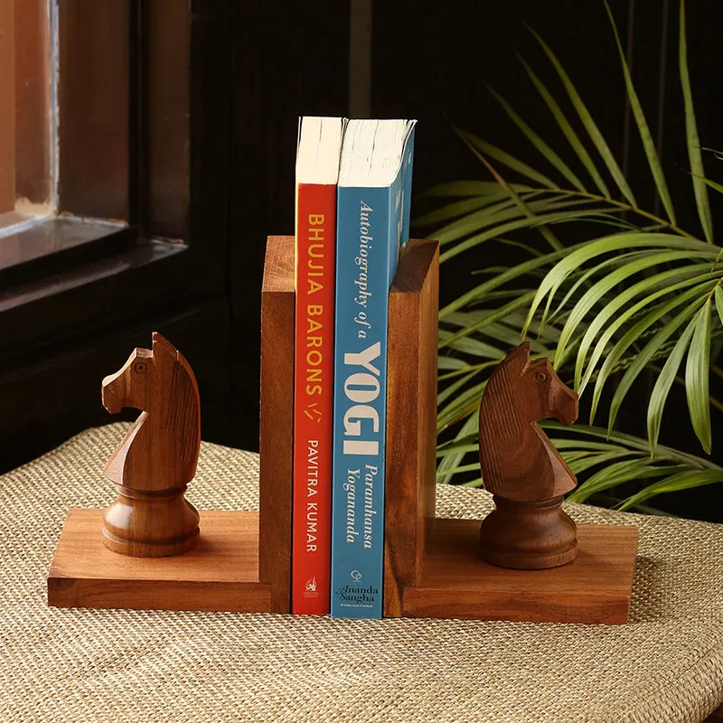 Ashwapati Sheesham Wood Book End - Set Of Two media 1