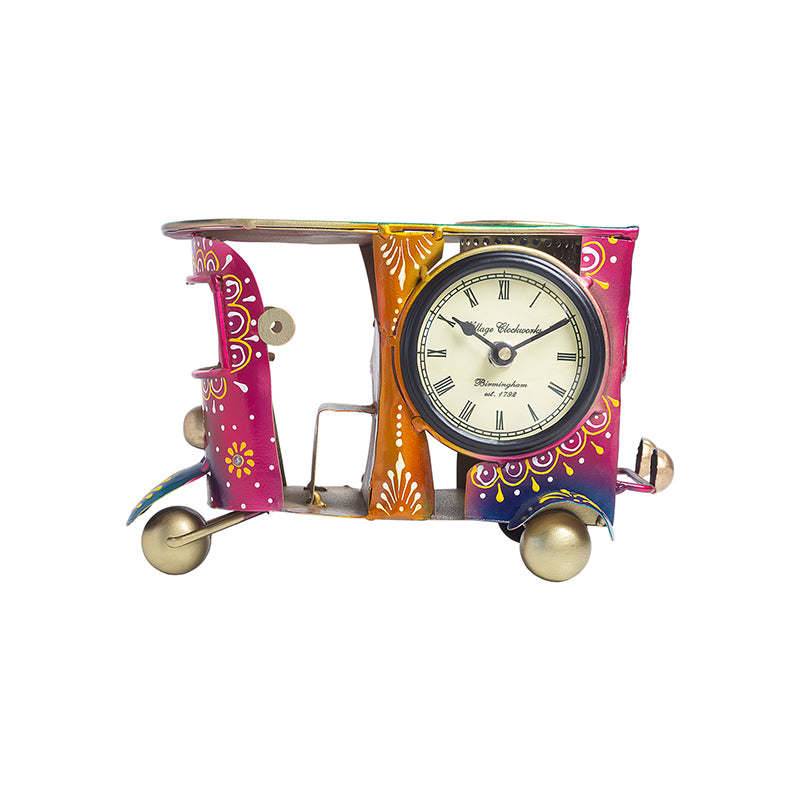Rickshaw Stationery Holder Cum Clock media 3