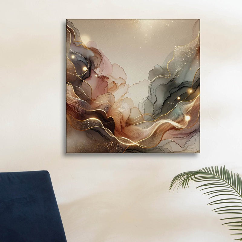 Glacia Mettalica Canvas Wall Painting