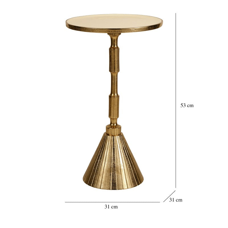 Flute Inspired Aluminum Side Table - Gold media 7