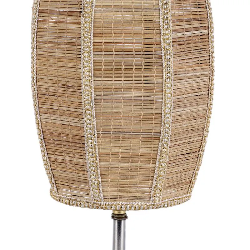 Hisha Wooden Table Lamp With Bamboo Shade - Beige,Brown media 3