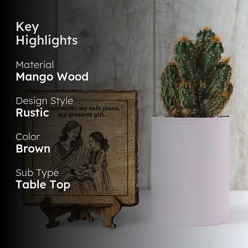 Grand Mother: Greatest Gift Wood Showpiece - Square media 2