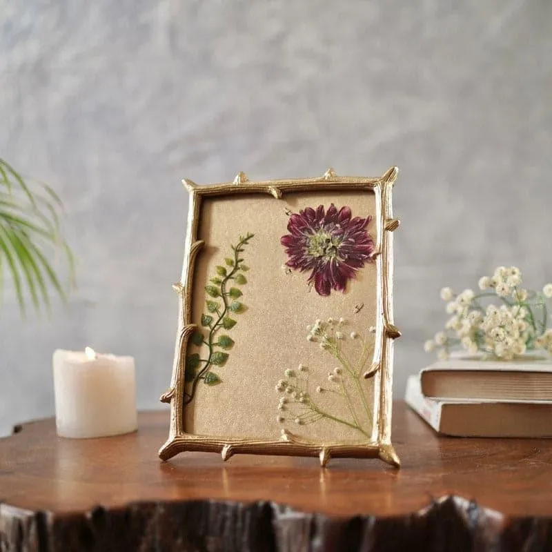 Twig Tag Metal Table Photo Frame - Gold media 1