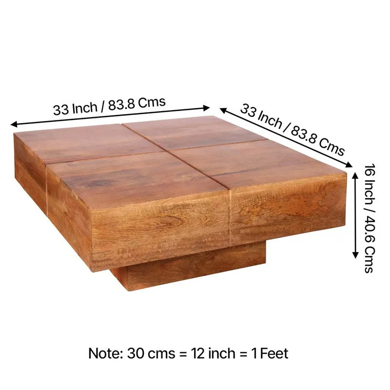 Tervon Sheesham Wooden Center Table - Brown media 10
