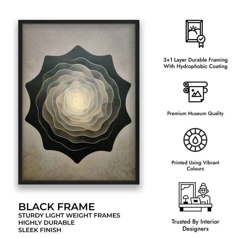 Whispering Layers Archival Paper Wall Painting With Black Frame media 9